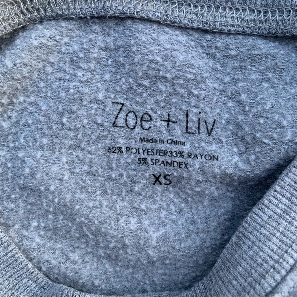 Zoe + Liv I JUST WANT ALL THE DOGS Spell Out Gray Boyfriend Sweatshirt Womens XS - Picture 4 of 5